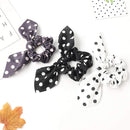 Scrunchies Hair Ties Silk Satin Scrunchy - Cute Bow Bunny Ear Hair Elastic Ponytail Holder Bobbles Soft Elegant Elastic Hair Bands with Tail Ribbon Ivyu