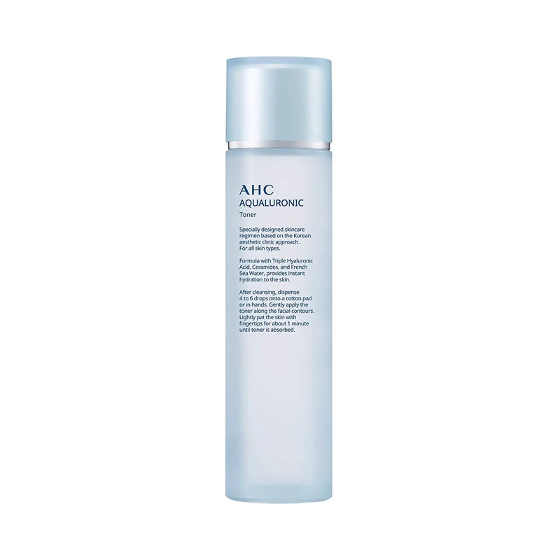 AHC Toner for Face Aqualauronic Hydrating Skin for Dehydrated Skin Triple Hyaluronic Acid Korean Skincare 5.07 oz AHC