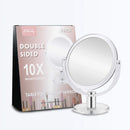 Fabuday Magnifying Makeup Mirror Double Sided, 1X 10X Magnification Mirror, Table Top Vanity Mirror for Home Bathrom, Transparent Fabuday