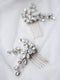 Yean Rhinestone Bride Bridal Hair Comb Opal Crystal Wedding Hair Piece Hair Accessories for Women and Girls (2 Pcs) (Silver) Yean