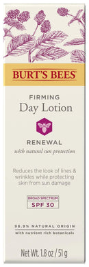 Face Lotion, Burt's Bees Retinol Alternative Facial Moisturizer, Anti-Aging Sunscreen with SPF 30, Firming Day Skin Care, 1.8 Ounce (Packaging May Vary) Burt's Bees