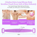 Back Scrubber for Shower 30inches and 35½ inches Two Size for Choosing Inmorven Bath Body Brush Silicone Back Brush Extra Long Exfoliating Body Scrubber With Handle for Men and Women.(Purple) Inmorven Store
