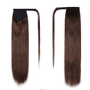Remy Human Hair Ponytail Extension Clip in Ponytail Hair Extensions Wrap Around Pony Tails Hairpiece Long Straight Comb Binding One Piece for Women Girl 20 inch Medium Brown