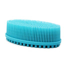 DNC Exfoliating Silicone Body Scrubber Shower Bath Body Brush Easy to Clean, Lathers Well, Eco Friendly, Long Lasting (Blue DNC