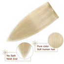 Benehair Clip in Hair Extensions Platinum Blonde 12 inch Remy Human Hair Skin Weft Clip ins Full Head 8pcs 18 Clips Soft Straight Hair for Women Party 8-24 inch Highlighted Ombre 55g