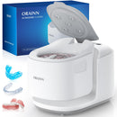 30W Ultrasonic Retainer Cleaner Machine,IPX7 Waterproof Dental Cleaning Pod,45kHz Denture Dome With UV Light,3 Modes, Digital Timer for Night Guard, Mouth Guard, Braces with 230ml Tank(Grey) Infinity Warehouse
