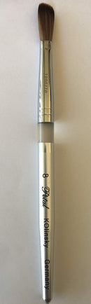 Silver Handle CRIMPED 100% Kolinsky Acrylic Nail Brush (Crimped 8) Silver Handle Nail Brush