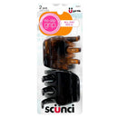 Scunci No-Slip Grip Chunky Jaw Clips | All Day Hold | 2-Pieces per Pack (1-Pack) Scunci