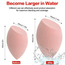 3pcs Beauty Makeup Sponges set for Dry & Wet Use - Foundation Blending Sponge for Concealer Blush Powder, Multi-color Blender Sponges (3pcs - Multi-colored A) KNEEDARKYEAR