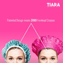 TIARA Shower Cap for Women, Terry Lined – Leak-Free, Washable and Waterproof Shower Cap – Reusable Shower Cap for All Hair Lengths/Styles – Also Works as a Deep Conditioning Cap – Dots Purple TIARA Shower Cap