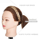 Benehair Braid Headband Chunky Braided Hair Band for Women Kids Synthetic Plaited Hairband Braiding Hairpiece Classic Wide Elastic Stretch Hairband 5 Strands Medium Size Blonde Mixed
