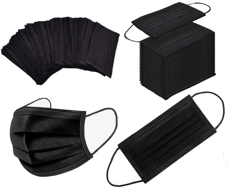 500PCS 3 ply black disposable masks filter mask NNPCBT