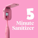 PRO-X UV Toothbrush Sanitizer Clip - 5-Minute UV-C Cycle, 30-Day Battery, Universal Fit for Manual & Electric Toothbrushes, TSA-Friendly, Portable, Pink Infinity Warehouse
