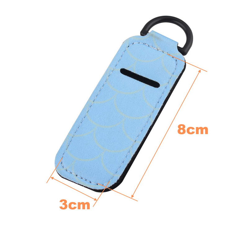 Bluecell 5pcs Chapstick Sleeve Lip Balm Holder Lipstick Holder Travel Accessories with Plastic D-ring (Fish-Scale Pattern(5pcs)) Bluecell World