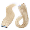 Benehair Platinum Blonde Tape in Hair Extensions 100g 40pcs 16 inch Long Remy Human Hair Highlighted Straight Seamless Invisible Skin Weft Invisible Double Sided Tape