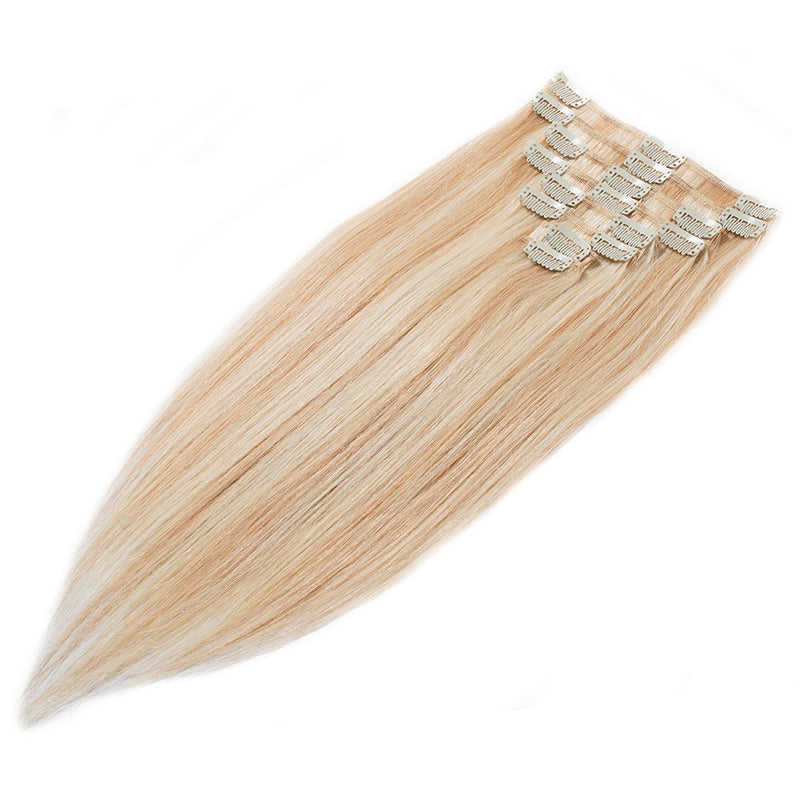 Clip in 100% Remy Human Hair Extensions Highlighted Highlight 10''-24'' Full Head 8pcs 18clips Short Soft Silky Straight for Women Beauty 13" / 13 inch 80g