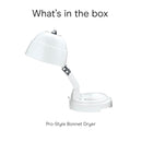 Conair Pro Style Bonnet Hair Dryer, 2 Heat Settings, Adjustable Height, Extra-Large Hood Size, 1875W Pro Style Bonnet Ionic Hair Dryer for Women, White Infinity Warehouse