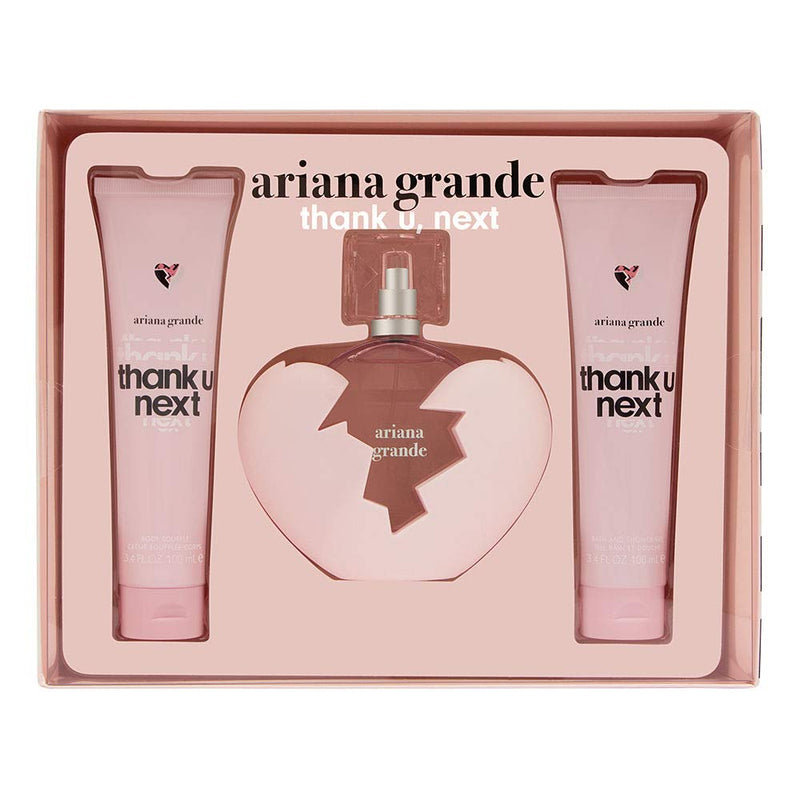 Ariana Grande Thank U Next for Women 3piece Set (3.4 Oz Eau De Parfume Spray + 3.4 Oz Body Souffle + 3.4 Oz Shower Gel), 10.2 Fl Oz Ariana Grande