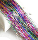 Hair Tinsel Strands, Rainbow Glitter Feather Extensions, Silk Tensil Fairy Hair Tensile Pack (Rainbow Tinsel Pack) Feather Lily