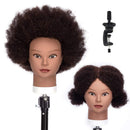 HAIREALM Afro Mannequin Head, 100% African American Real Human Hair, Practice Braiding Styling Doll Head, Manican Cosmetology Head with stand BZT01 HAIREALM Store