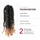 2 Packs Passion Twist Crochet Hair 10 inch Short Bohemian Braids Synthetic Hair Extensionsns (10Inch2Pcs, T27) LEONYERI Store