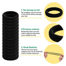 Black Hair Ties for Women, IKOCO 50Pcs Men Ponytail Holder Cotton Seamless Hair Bands No Crease Damage Elestic Fabric Hair Ties for Women and Men IKOCO