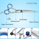 COOLALA Stainless Steel Hair Cutting Scissors 6.5 Inch Hairdressing Razor Shears Professional Salon Barber Haircut Scissors, One Comb Included, Home Use for Man Woman Adults Kids Babies COOLALA