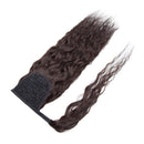 22 Inches Wrap Around Human Hair Ponytail Extensions 100% Remy Human Hair Long Corn Wave Curly With Comb Clip in One Piece Pony Tail Extensions For Girl Lady Women