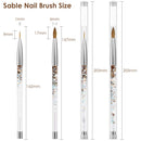 100% Kolinsky Sable Nail Brush, Hermounas Acrylic Nail Brush Round Oval for Acrylic Powder Nail Carved Extend Nails with Special Liquid Glitter Handle for Manicure Pedicure Appplication