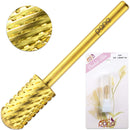 USA Pana 3/32" Safety Nail Carbide - Smooth Round Top Large Barrel Head for Electric Dremel Drill Machine - Grit Size: (4XC, 3XC, 2XC, XC, C, M, F, XF) (Double Coarse (2XC) GOLD) PANA