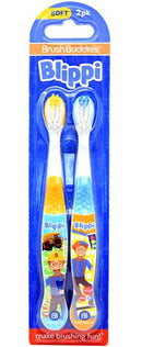 Brush Buddies 2 Pack Blippi Toothbrush for Kids, Children's Toothbrushes, Soft Bristle Toothbrushes for Kids Brush Buddies