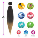 Pre stretched Braiding Hair Extensions For Braiding PreStretched Braiding Hair in 20inch 8Packs Synthetic EZ Braid Hair for Braiding hair Yaki Easy Braids Hair extensions Hair Hot Water Setting Professional Soft Hair(20inch,T1B/27) Royal Collection