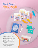 Piico Dental Floss Picks, Dual Line Unflavored Kids Flossers Without Fluoride, Fun & Colorful Designs with Slim Kids Floss & Portable Travel Case, Prevent Tooth Decay & Gum Disease, 120 Count PIICO