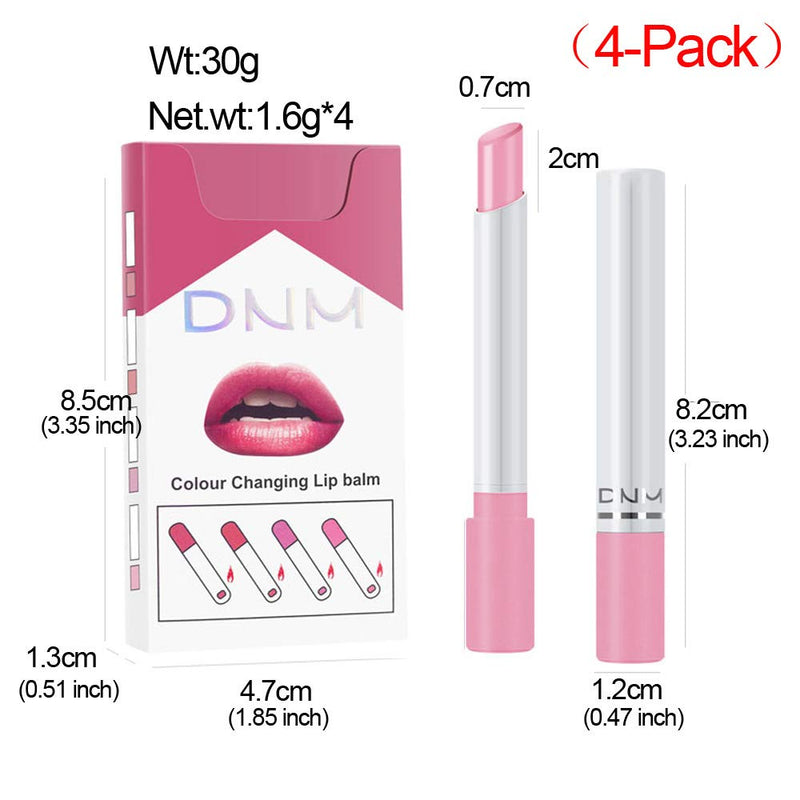 evpct 4 pk Mini Cigarette Color Changing Change Lipstick Sets PH Lip Balm Kit,DNM Litte Smoke Tube Red Lipstick Moisturizing Lip Stain Long Lasting Waterproof for Women labiales matte larga (A-Set05) evpct
