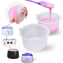 2 Pcs Silicone Wax Pot with 1 Pcs Wax Spatula, Wax Bowl for Hair Removal, Replacement Wax Warmer Pot for Wax Machine Kit, 500ml Wax Warmer for Hair Removal Delanie