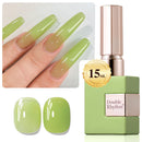 Double Rhythm Translucent Gel Polish Sheer Neutral Natural Light Milky Same Color Same Bottle 15ML Jelly UV Polish Nail Art DIY at Home (Jelly Nude Brown-A1492) Infinity Warehouse