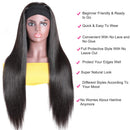 UNice Straight Headband Human Hair Wig Glueless None Lace Front Wig Brizilian Virgin Hair Machine Made Wear and Go Wig for Black Women 150% Density 22inch UNICE Store