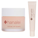Hanalei Sugar Lip Scrub and Lip Treatment (Clear) Bundle, Made with Raw Cane Sugar and Real Hawaiian Kukui Nut Oil (Cruelty free, Paraben free) Hanalei