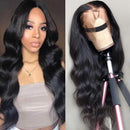 Amanda Hair 13×4 Lace Frontal Wigs Brazilian Human Hair Body Wave Hair Human Lace Wigs With Boby Hair Pre Plucked Black Women 150% Density Natural Black Hairline(Body26") Amanda