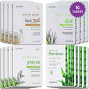 [Veraclara] Prime Facial Mask (16 - Combo Pack) Korean Skincare | Lighten, Moisturize, Firming Skin | Diminish Dark Spot & Circles | Black Snail, Bamboo, Aloe, Green Tea Veraclara