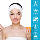 3 Pack Makeup Headband, Denfany Ultra Soft Adjustable Spa Facial Headbands Terry Cloth Stretch Make Up Wrap for Face Washing, Shower, Facial Mask, Yoga (Black + White + Gray) Denfany
