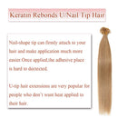 100 Strands U Tip Hair Extensions Pre Bonded Remy Human Hair Nail Tip Italian Keratin Fushion Hairpiece Long Straight Silky For Lady Girl Women