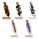 Magicsky 10PCS No Bend Hair Clips for Styling, Acrylic Resin Flat Clip, No Crease Curl Small Pin, Bang Seamless Hair Barrette Tool for Makeup-Hairstyle Accessories for Women Girls, Leopard White Black Magicsky