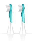 Philips Sonicare for Kids 3+ Genuine Replacement Toothbrush Heads, 2 Brush Heads, Turquoise and White, Compact, HX6032/94 Philips Sonicare