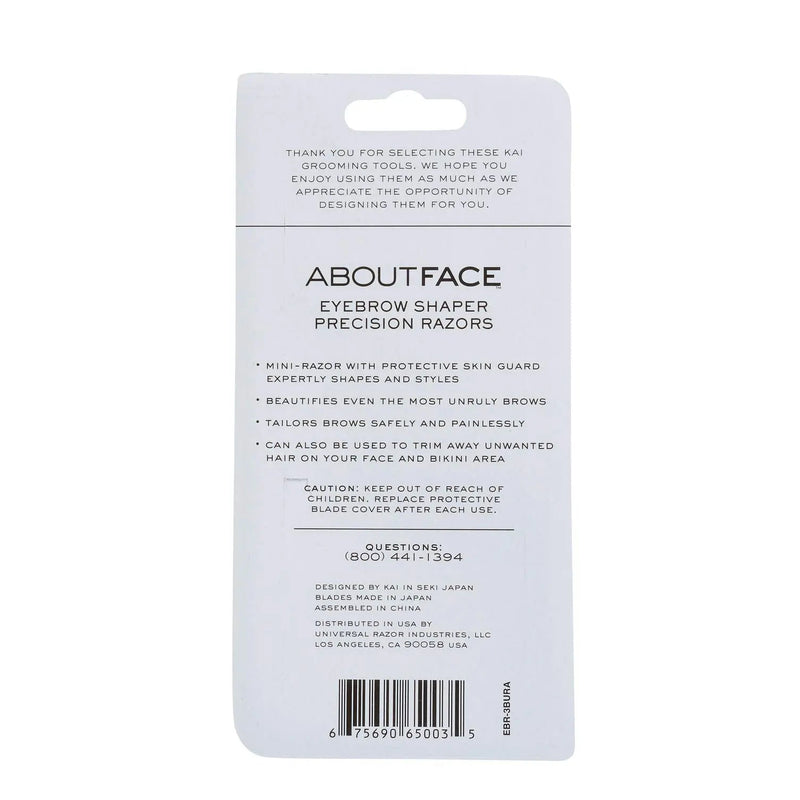 About Face Fuzz-Free Compact Facial Razors for Shaving & Exfoliating - Includes 3 Beauty Groomers - For Face, Lips & Eyebrows About Face
