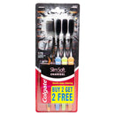 Colgate Slim Soft Charcoal Toothbrush 17x Slimmer Soft Tip Bristles (Buy 2 Get 2) Colgate