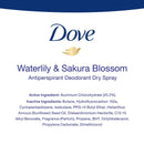 Dove Nourishing Secrets Dry Spray Antiperspirant Deodorant for Women Waterlily Sakura Blossom 48 Hour Sweat Odor Protection 3.8 oz 3 Count, 11.4 Ounce Dove