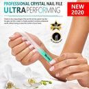 Nail File - Glass Nail File with Case - NEW COLOR - Premium Fingernail Files for Professional Manicure Nail Care - Crystal Nail File - Nail Files for Natural Nails WERONY