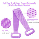 Back Scrubber for Shower 30inches and 35½ inches Two Size for Choosing Inmorven Bath Body Brush Silicone Back Brush Extra Long Exfoliating Body Scrubber With Handle for Men and Women.(Purple) Inmorven Store