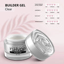 IN.HYPE Clear LED/UV Builder Gel for DIY Nail Extensions, Strengthening & Sculpting + Nail Art UV Gel Brush with Nylon Head IN.HYPE